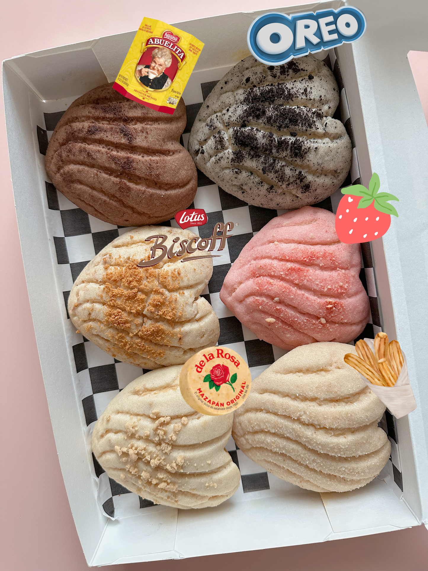 Assorted Flavored Heart Conchas